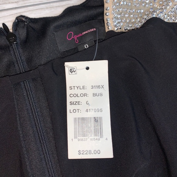 Aqua Dresses Black Dress With Rhinestones 0 NWT - Picture 2 of 3